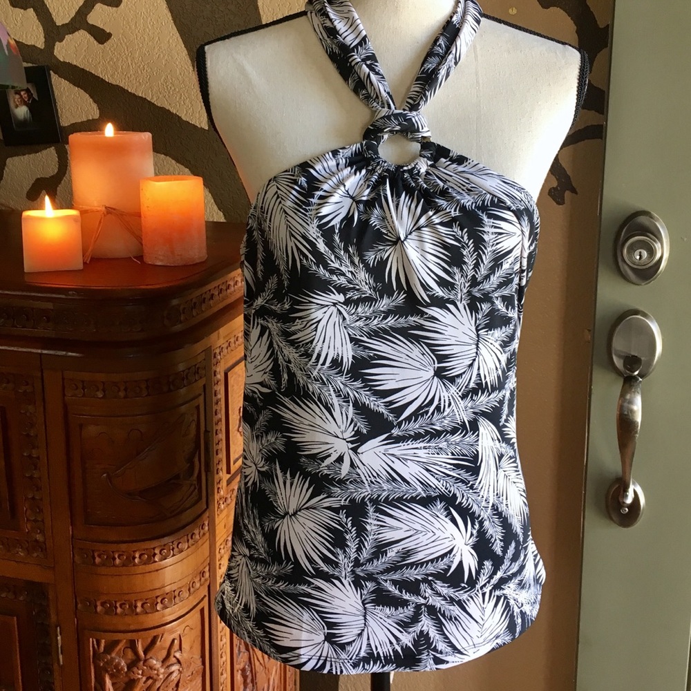 Michael Kors black & white halter top